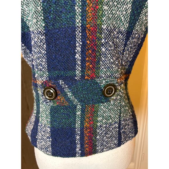 CAbi | Vintage Wool Blend Double Breasted Plaid Vest | Small - Picture 11 of 14